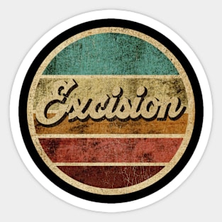 Tanatoraja, circle retro fadedExcision Sticker